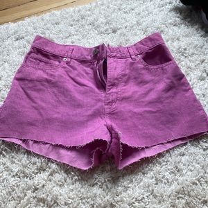Pink corduroy shorts